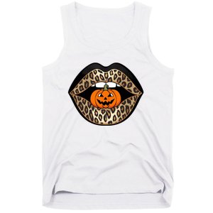 Halloween Cheetah Lips Pumpkin Stylish And Spooky Tank Top