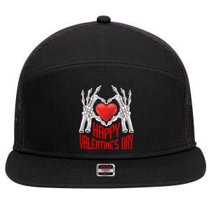 Heart Couples Love Husband Wife Happy Valentine's Day Cool Gift 7 Panel Mesh Trucker Snapback Hat