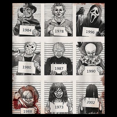 Halloween Creepy Legends Killer Mugshots Horror Fan T-Shirt