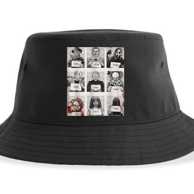 Halloween Creepy Legends Killer Mugshots Horror Fan Sustainable Bucket Hat