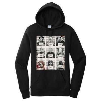 Halloween Creepy Legends Killer Mugshots Horror Fan Women's Pullover Hoodie