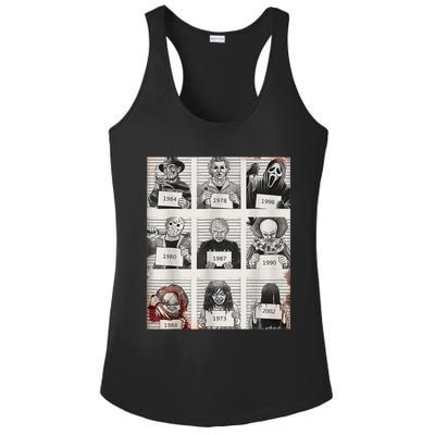 Halloween Creepy Legends Killer Mugshots Horror Fan Ladies PosiCharge Competitor Racerback Tank