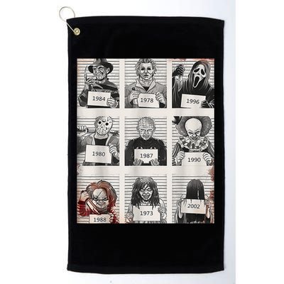 Halloween Creepy Legends Killer Mugshots Horror Fan Golf Towel