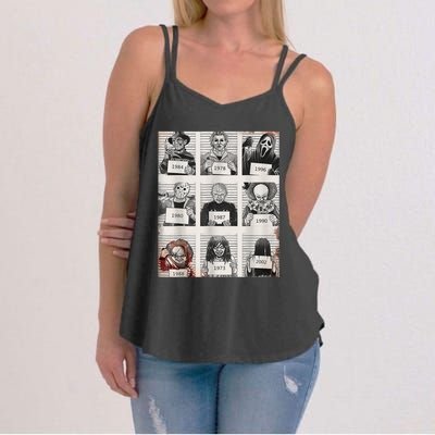 Halloween Creepy Legends Killer Mugshots Horror Fan Women's Strappy Tank