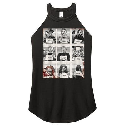 Halloween Creepy Legends Killer Mugshots Horror Fan Women’s Perfect Tri Rocker Tank