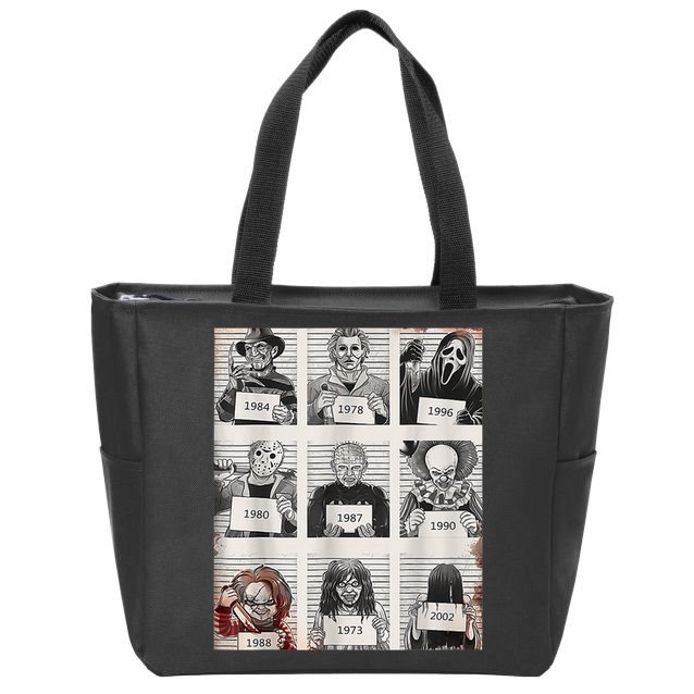 Halloween Creepy Legends Killer Mugshots Horror Fan Zip Tote Bag
