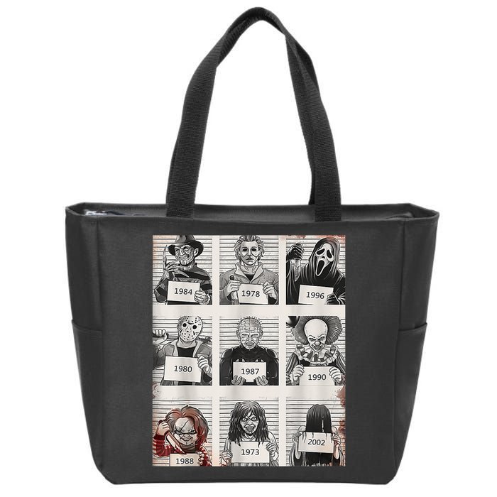 Halloween Creepy Legends Killer Mugshots Horror Fan Zip Tote Bag
