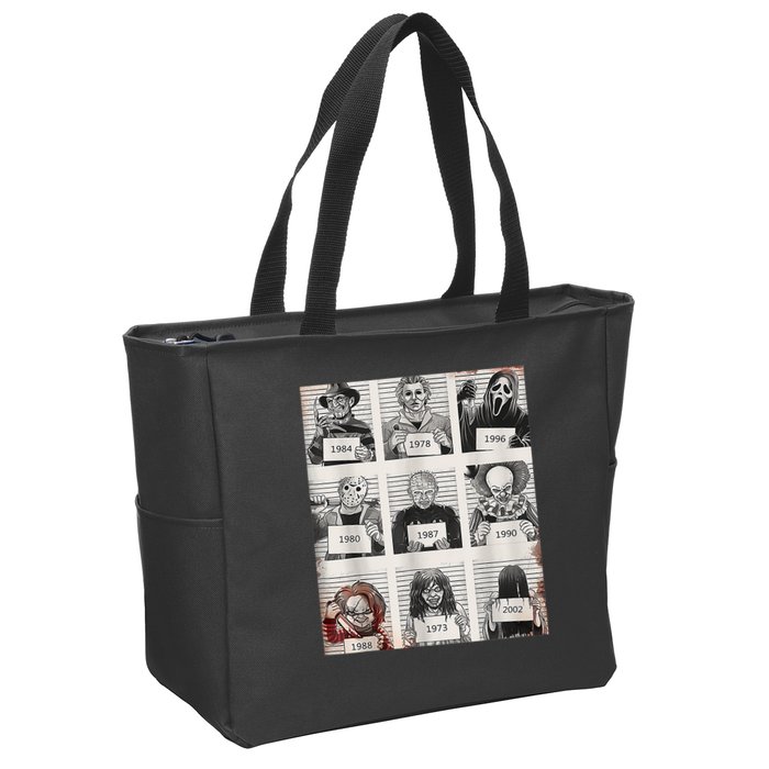 Halloween Creepy Legends Killer Mugshots Horror Fan Zip Tote Bag