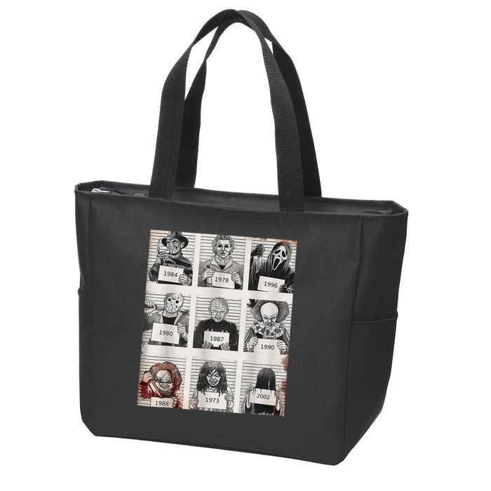Halloween Creepy Legends Killer Mugshots Horror Fan Zip Tote Bag