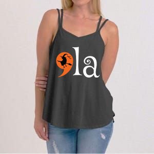 Halloween Comma La Kamala Harris 2024 Presidential Campaign Women's Strappy Tank