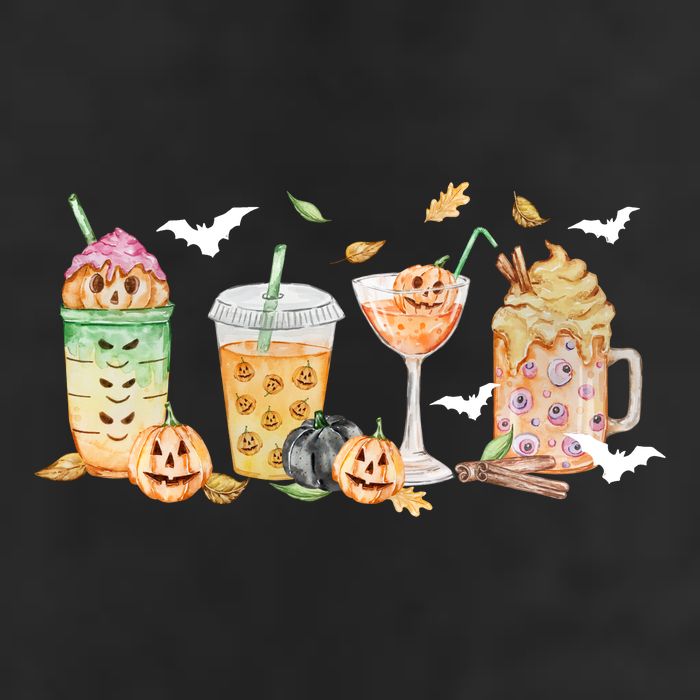 Halloween Coffee Latte Lover 7 Panel Mesh Trucker Snapback Hat