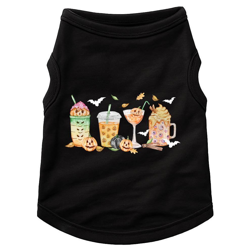 Halloween Coffee Latte Lover Doggie Tank