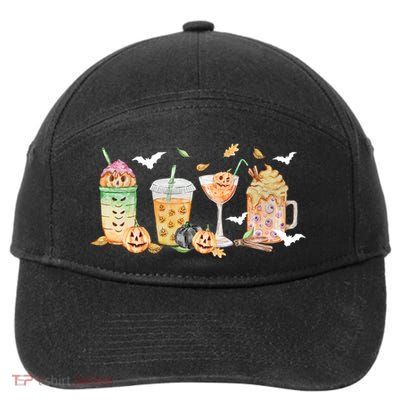 Halloween Coffee Latte Lover 7-Panel Snapback Hat