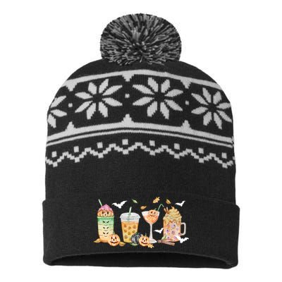 Halloween Coffee Latte Lover USA-Made Snowflake Beanie