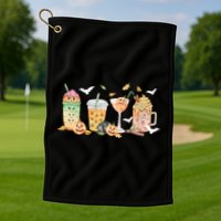 Halloween Coffee Latte Lover Golf Towel