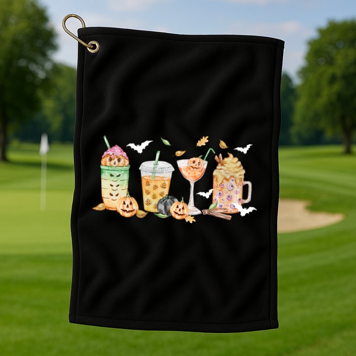 Halloween Coffee Latte Lover Golf Towel