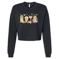 Halloween Coffee Latte Lover Cropped Pullover Crew