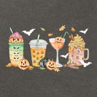 Halloween Coffee Latte Lover Cotton Canvas Backpack