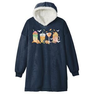 Halloween Coffee Latte Lover Hooded Wearable Blanket