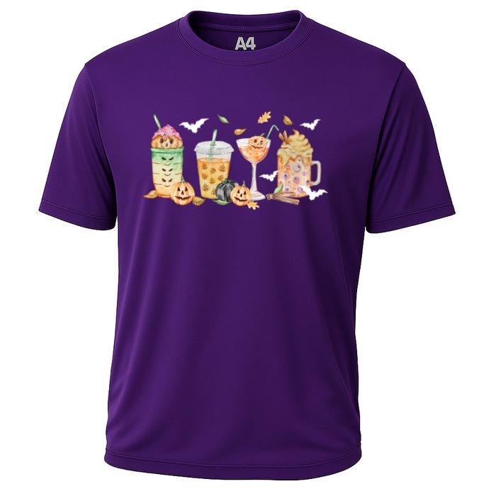 Halloween Coffee Latte Lover Cooling Performance Crew T-Shirt