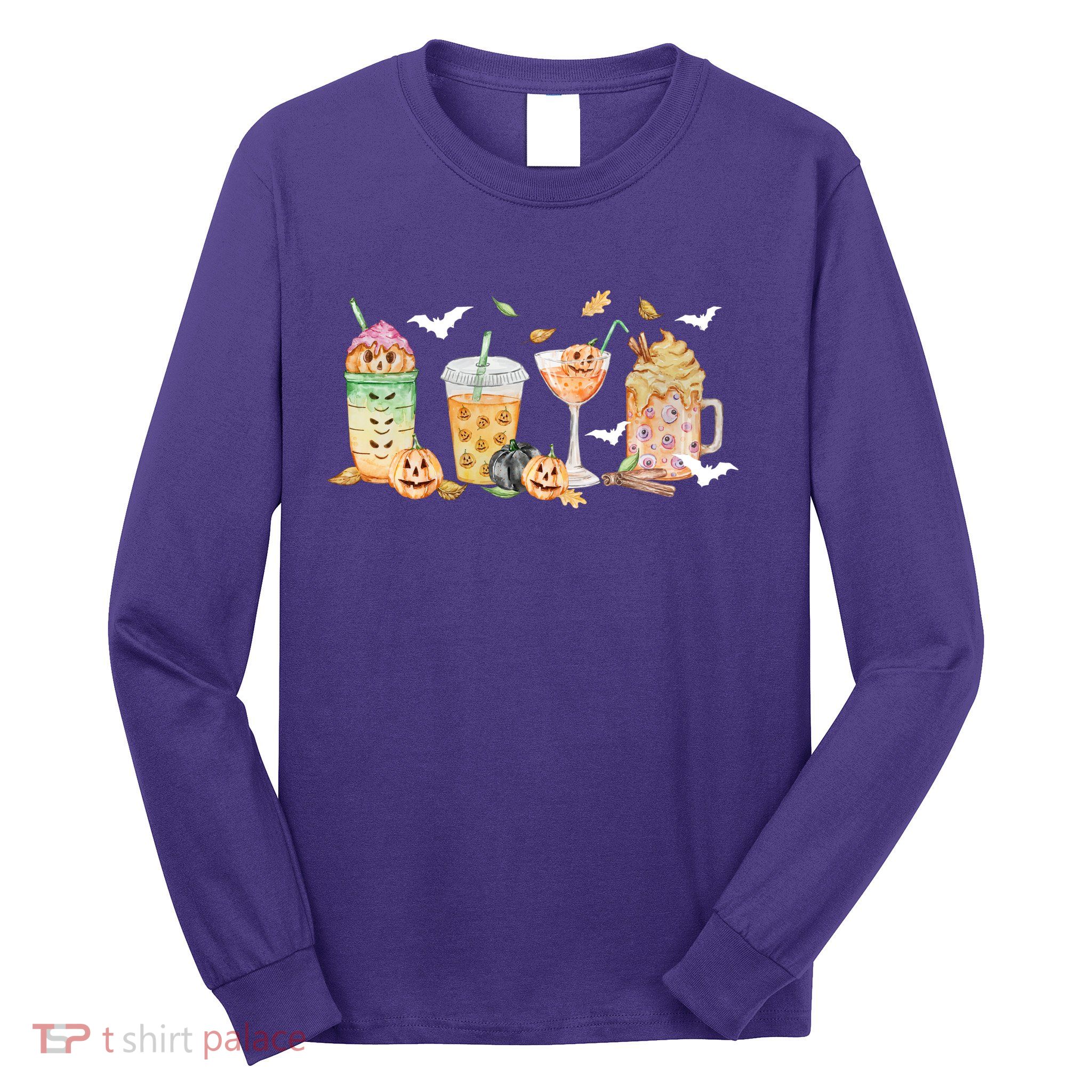 Halloween Coffee Latte Lover Long Sleeve Shirt