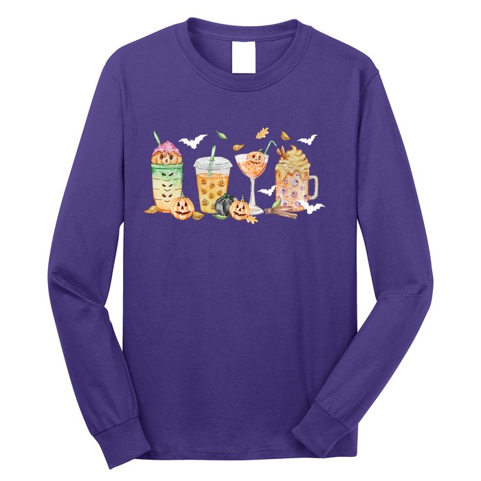 Halloween Coffee Latte Lover Long Sleeve Shirt