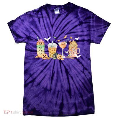 Halloween Coffee Latte Lover Tie-Dye T-Shirt
