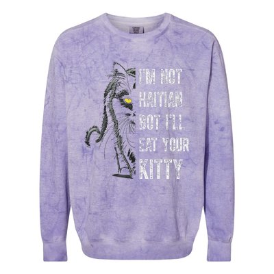 Haitian Cat Lover Kitty Lover Colorblast Crewneck Sweatshirt