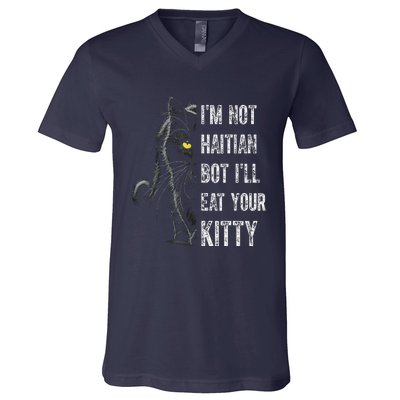 Haitian Cat Lover Kitty Lover V-Neck T-Shirt