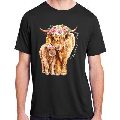 Highland Cattle Lover Cow Calf Farm Love One Another Cute Adult ChromaSoft Performance T-Shirt