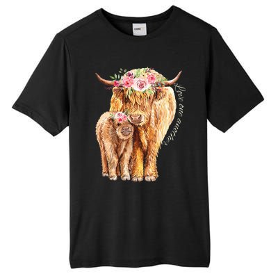 Highland Cattle Lover Cow Calf Farm Love One Another Cute Tall Fusion ChromaSoft Performance T-Shirt