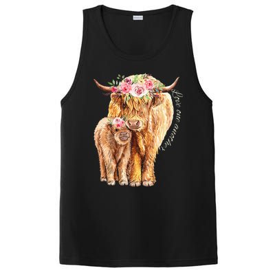 Highland Cattle Lover Cow Calf Farm Love One Another Cute PosiCharge Competitor Tank