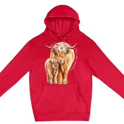 Highland Cattle Lover Cow Calf Farm Love One Another Cute Premium Pullover Hoodie