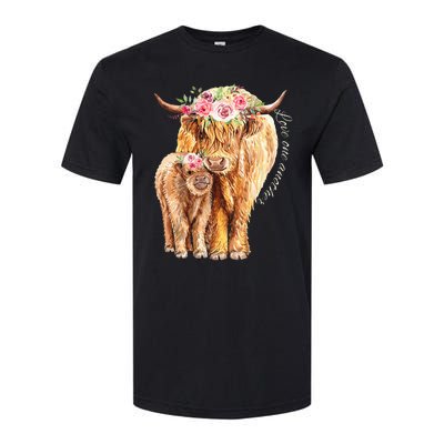 Highland Cattle Lover Cow Calf Farm Love One Another Cute Softstyle CVC T-Shirt