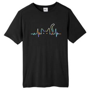 Heartbeat Cat Lover Animal Silhouette Cute Cat Gift Tall Fusion ChromaSoft Performance T-Shirt