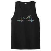 Heartbeat Cat Lover Animal Silhouette Cute Cat Gift PosiCharge Competitor Tank