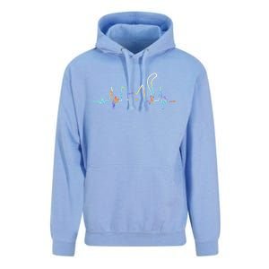 Heartbeat Cat Lover Animal Silhouette Cute Cat Gift Unisex Surf Hoodie