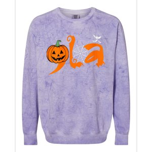 Halloween Comma La Kamala Harris 2024 Pumpkin Colorblast Crewneck Sweatshirt