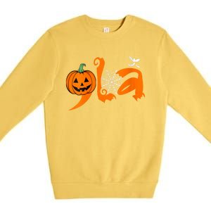 Halloween Comma La Kamala Harris 2024 Pumpkin Premium Crewneck Sweatshirt