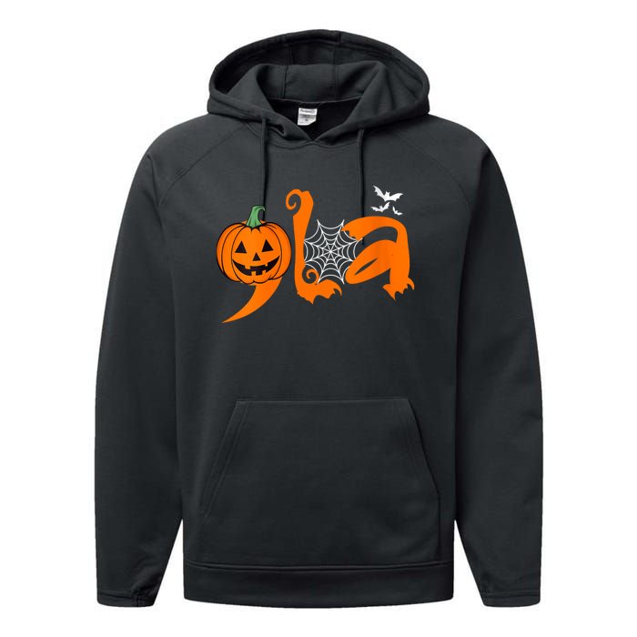 Halloween Comma La Kamala Harris 2024 Pumpkin Performance Fleece Hoodie