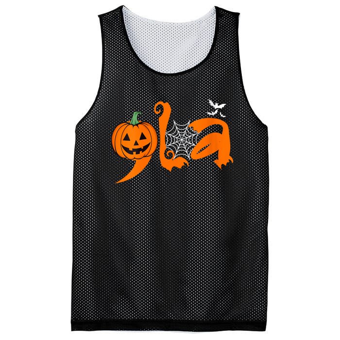 Halloween Comma La Kamala Harris 2024 Pumpkin Mesh Reversible Basketball Jersey Tank