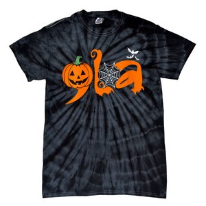 Halloween Comma La Kamala Harris 2024 Pumpkin Tie-Dye T-Shirt