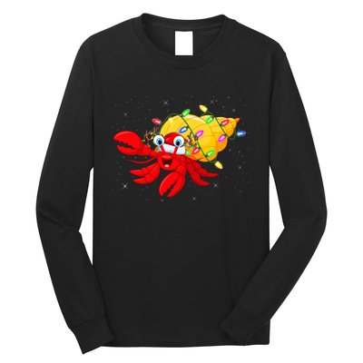 Hermit Crab Lover Xmas Lighting Santa Hermit Crab Christmas Long Sleeve Shirt