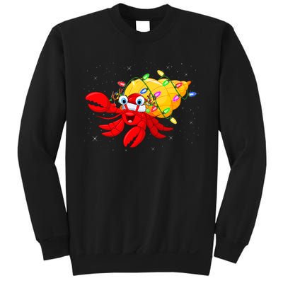 Hermit Crab Lover Xmas Lighting Santa Hermit Crab Christmas Sweatshirt