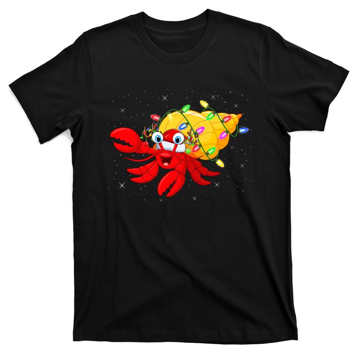 Hermit Crab Lover Xmas Lighting Santa Hermit Crab Christmas T-Shirt