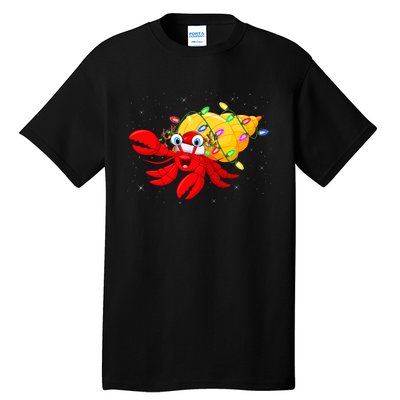 Hermit Crab Lover Xmas Lighting Santa Hermit Crab Christmas Tall T-Shirt