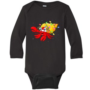 Hermit Crab Lover Xmas Lighting Santa Hermit Crab Christmas Baby Long Sleeve Bodysuit