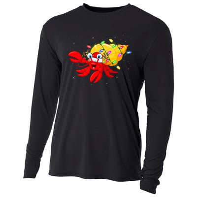 Hermit Crab Lover Xmas Lighting Santa Hermit Crab Christmas Cooling Performance Long Sleeve Crew