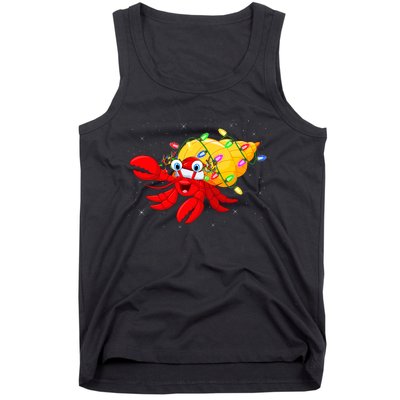 Hermit Crab Lover Xmas Lighting Santa Hermit Crab Christmas Tank Top