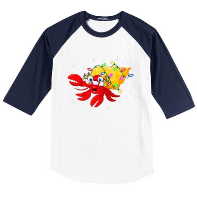 Hermit Crab Lover Xmas Lighting Santa Hermit Crab Christmas Baseball Sleeve Shirt